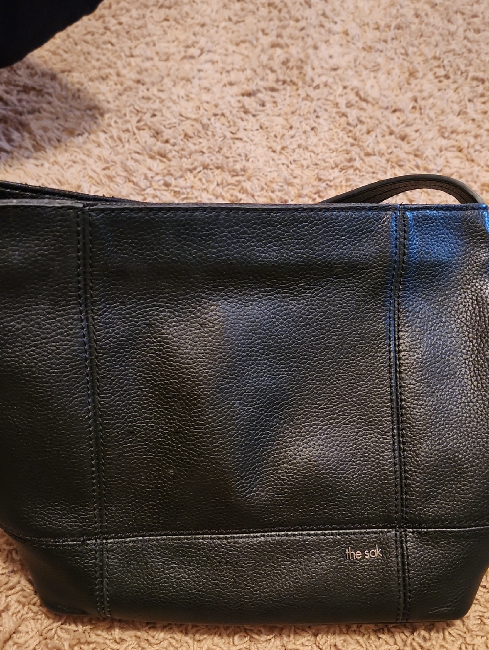 The Sak Black Pebbled Leather Shoulder Bag